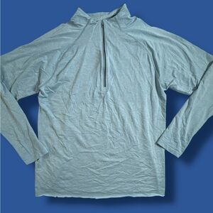 Lululemon Metal Vent Tech Shirt Mens Large Blue 1/2 Zip Midweight Pullover *read